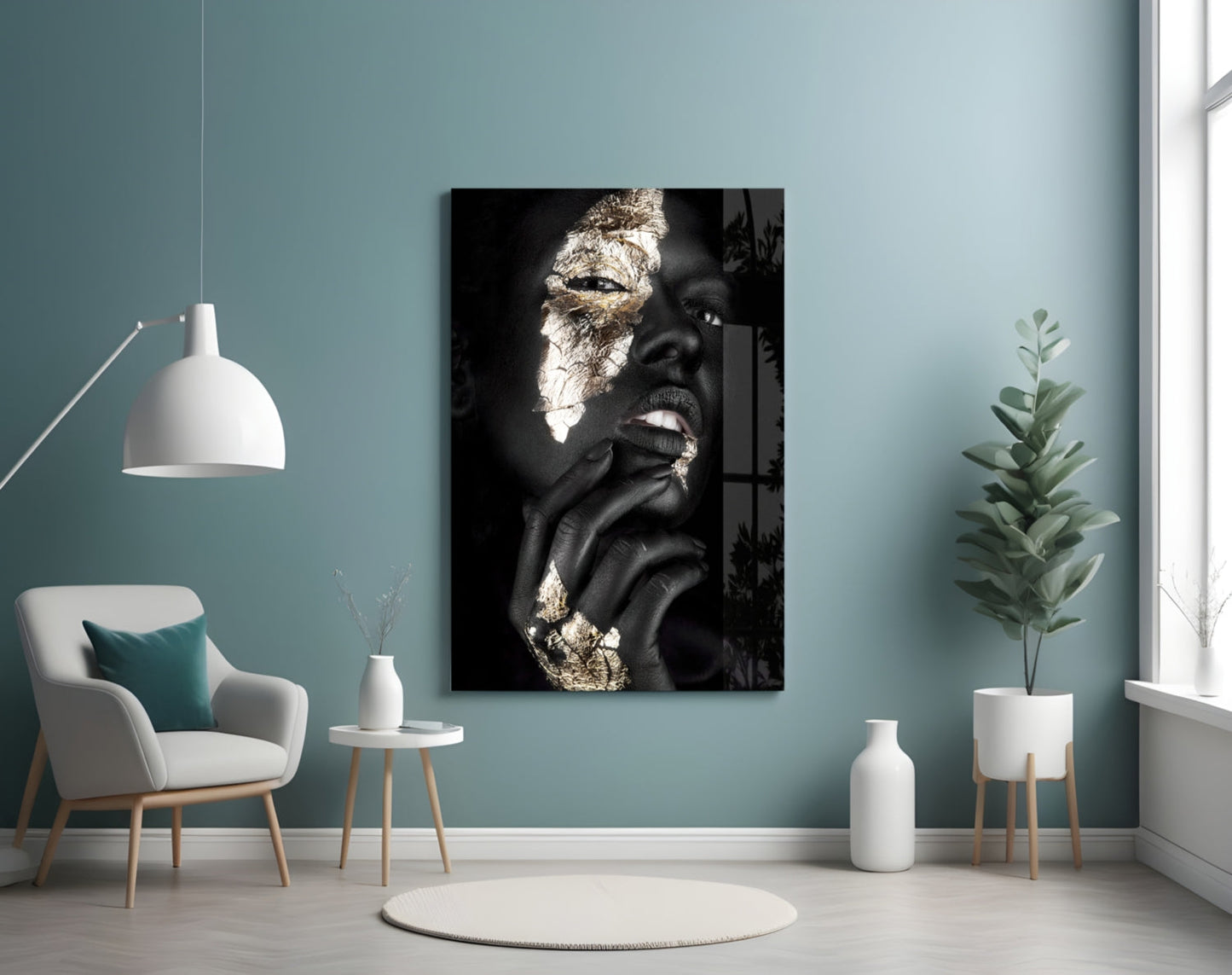 Gilded Gaze Glass Wall Art