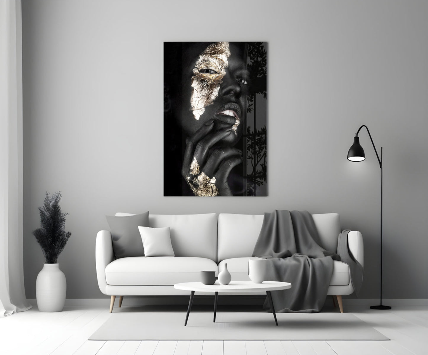 Gilded Gaze Glass Wall Art