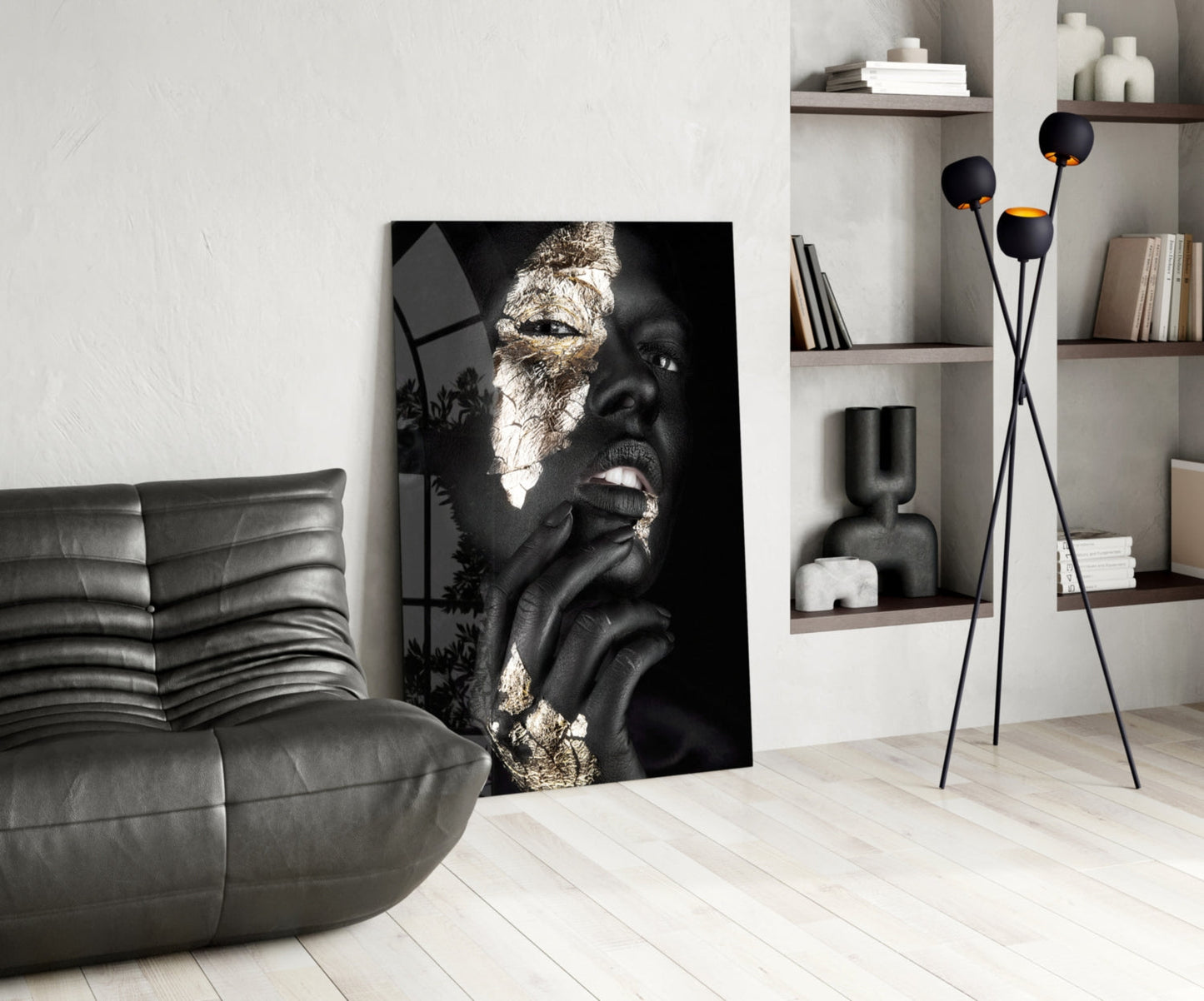 Gilded Gaze Glass Wall Art