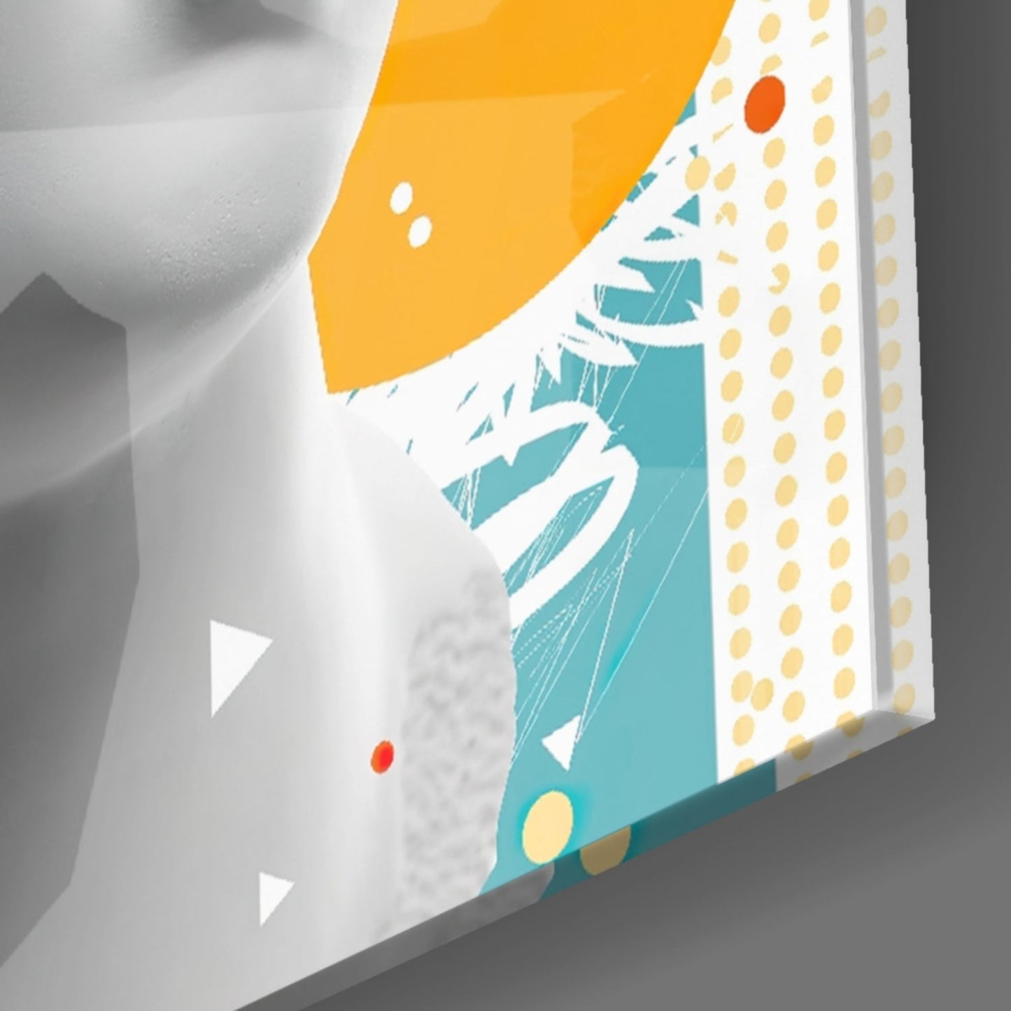 Venus Bust Geometric Collage Glass Wall Art
