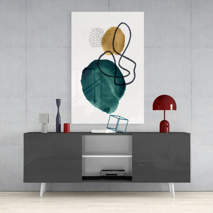 Teal Stack Glass Wall Art