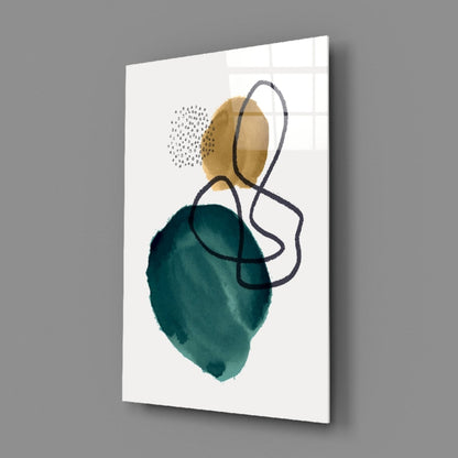 Teal Stack Glass Wall Art