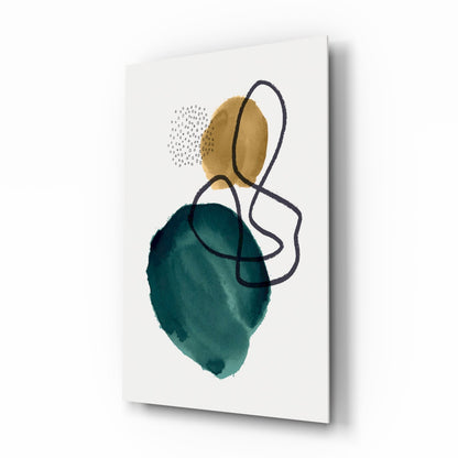 Teal Stack Glass Wall Art