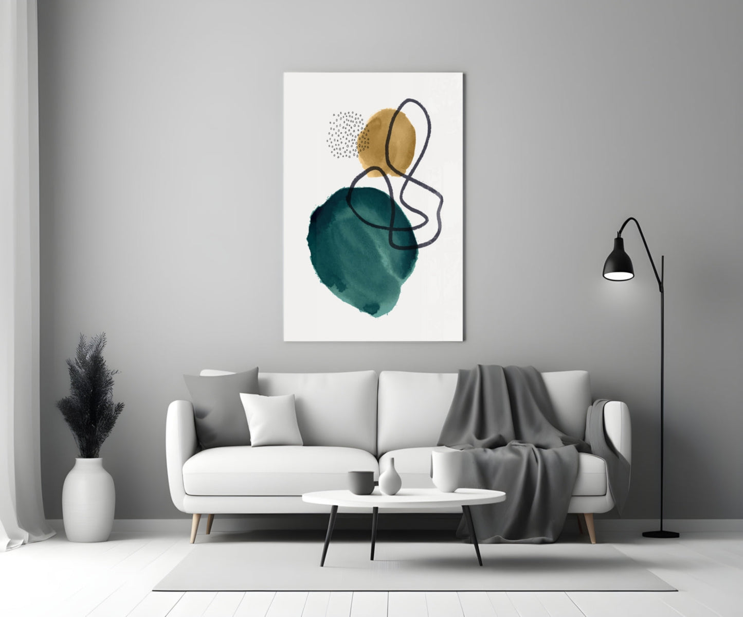 Teal Stack Glass Wall Art