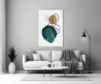 Teal Stack Glass Wall Art