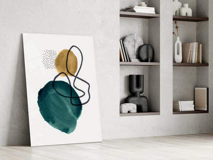 Teal Stack Glass Wall Art