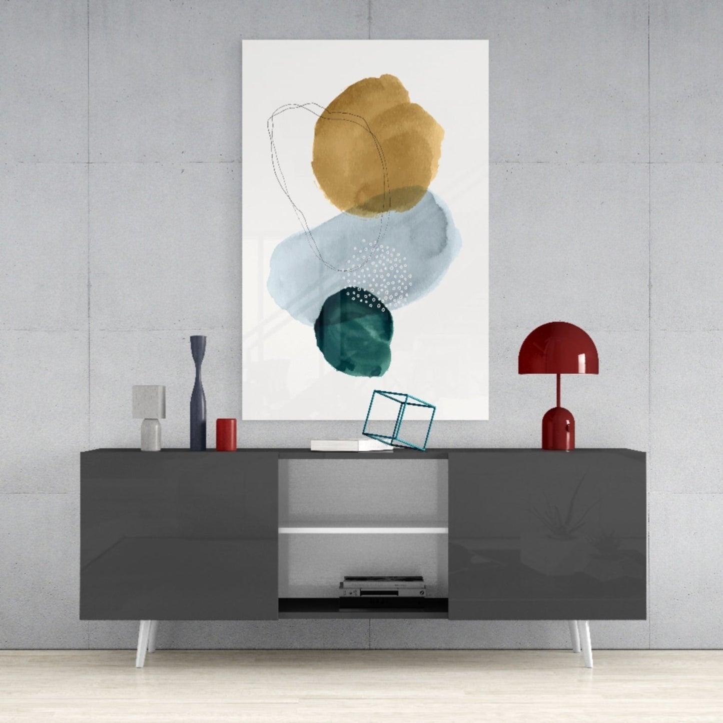 Ochre Stack Glass Wall Art