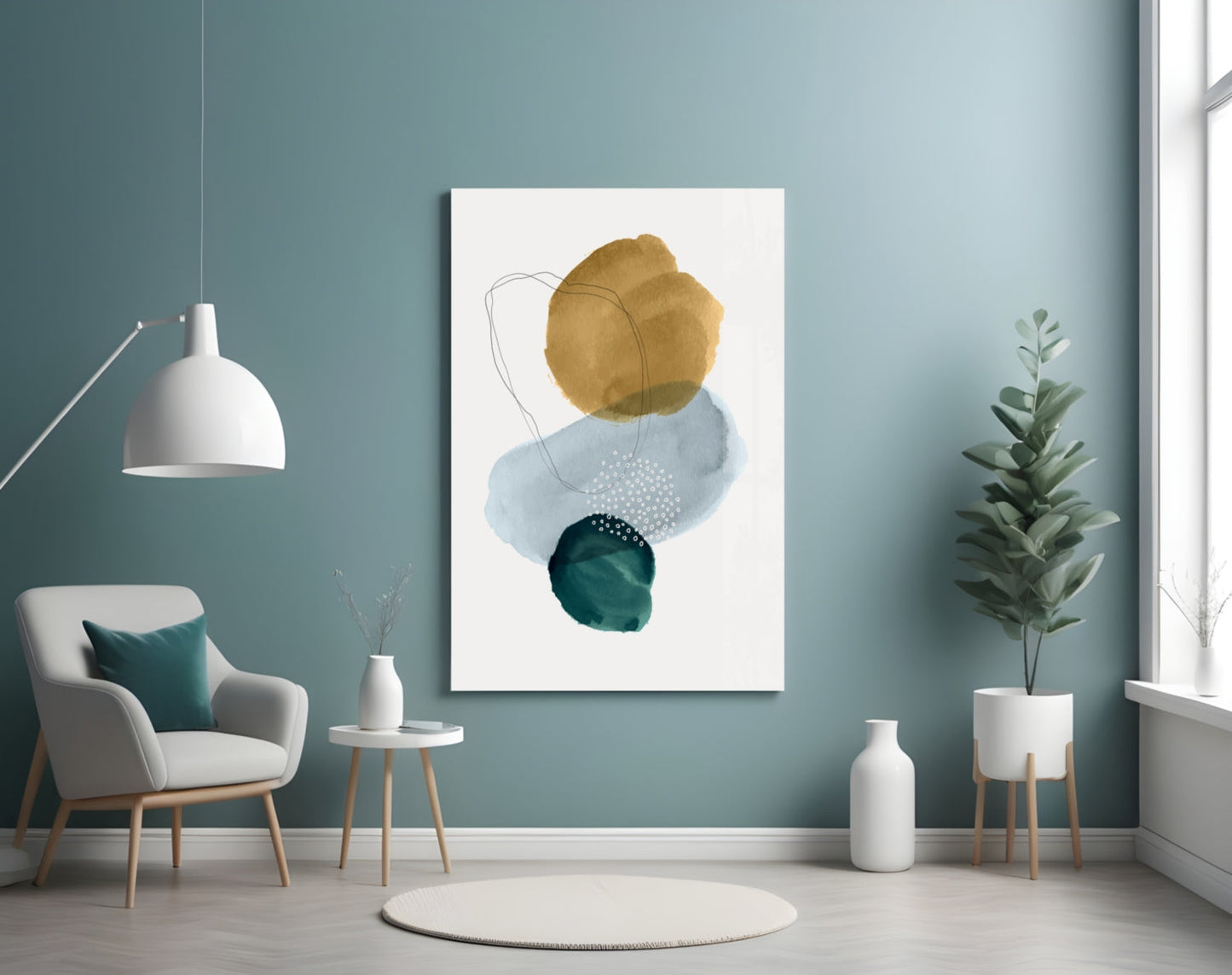 Ochre Stack Glass Wall Art