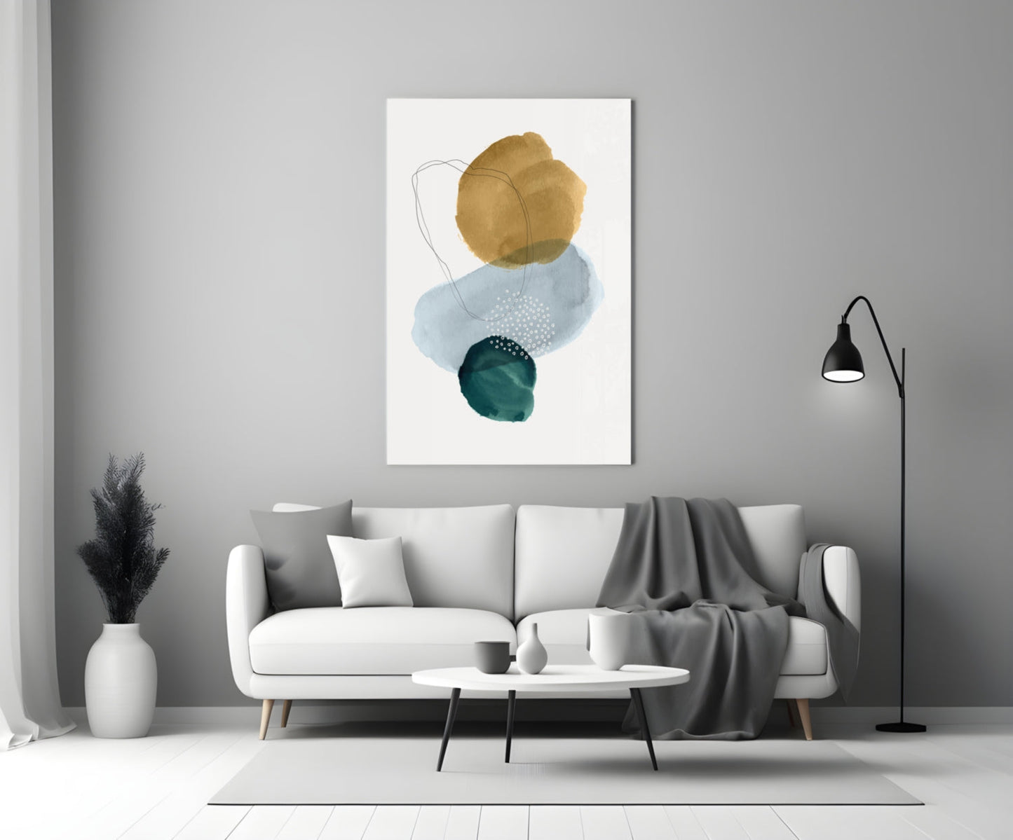 Ochre Stack Glass Wall Art
