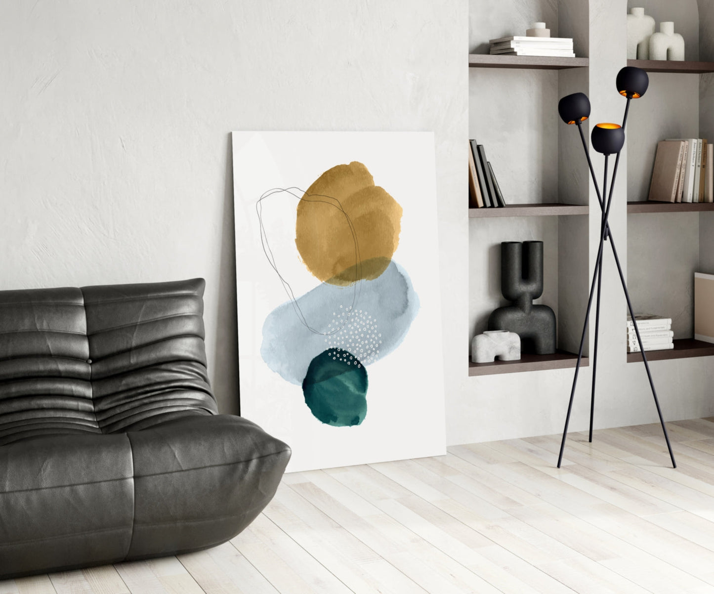 Ochre Stack Glass Wall Art