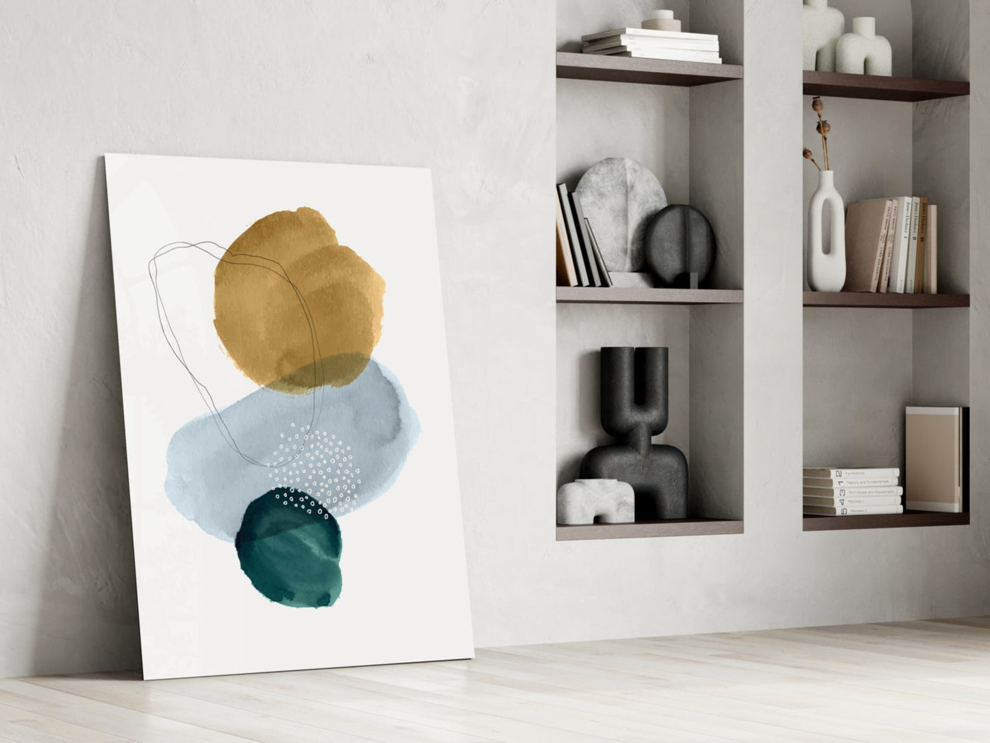 Ochre Stack Glass Wall Art