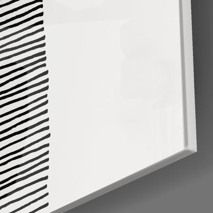 Lined Teal Glass Wall Art