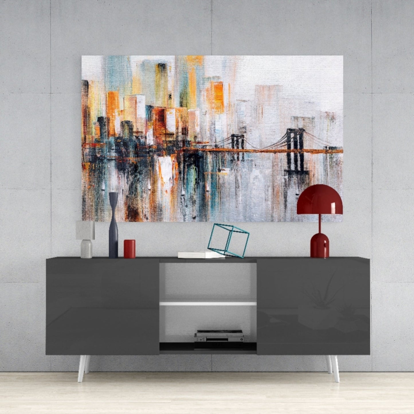 Brooklyn Bridge Skyline Glass Wall Art