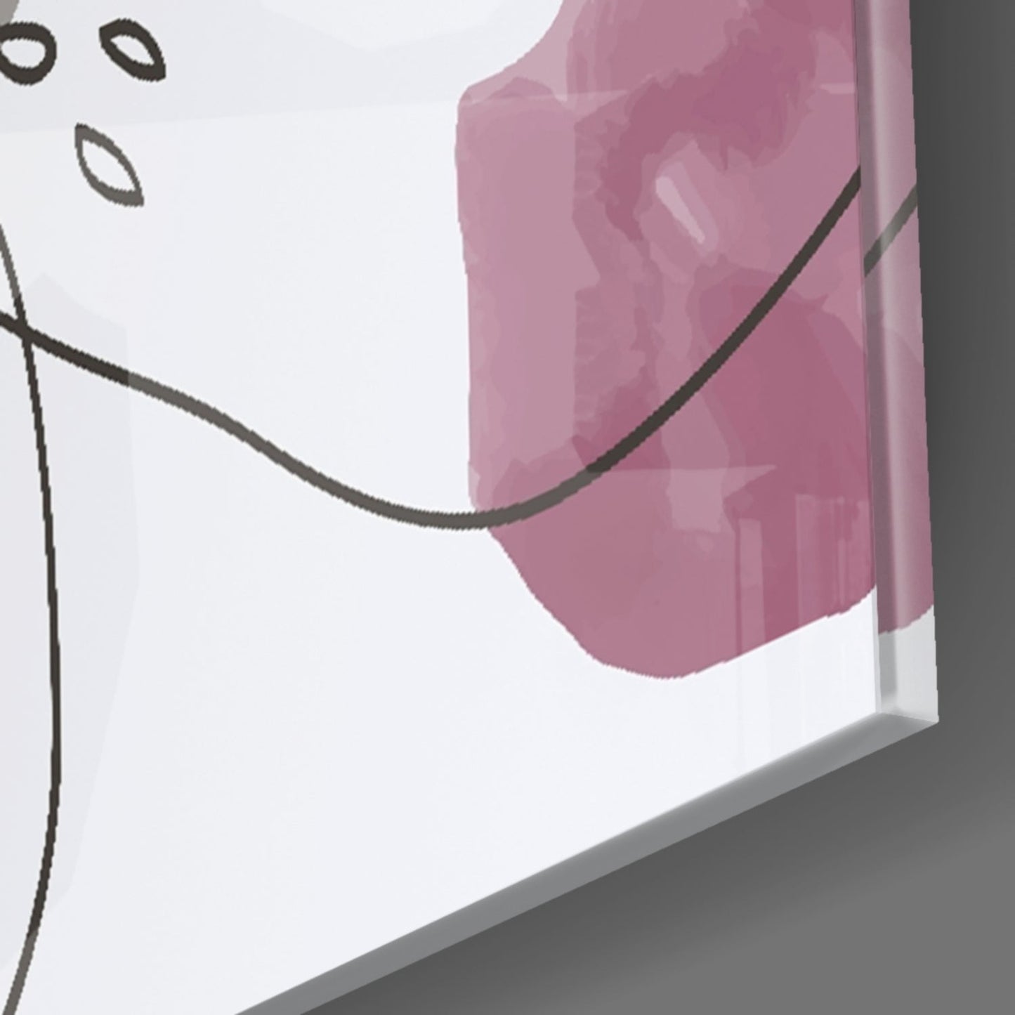 Line Art Flower Glass Wall Art