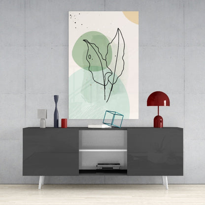Sage Leaves Glass Wall Art