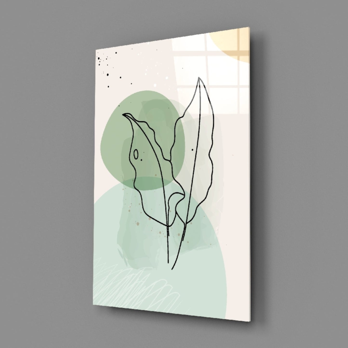 Sage Leaves Glass Wall Art