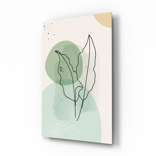 Sage Leaves Glass Wall Art