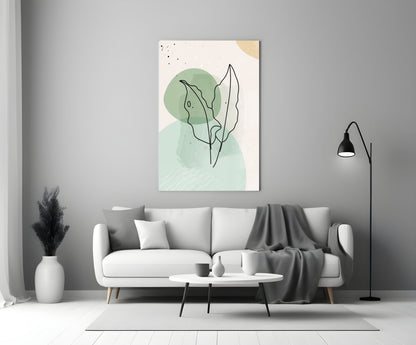 Sage Leaves Glass Wall Art