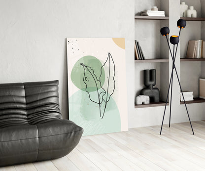 Sage Leaves Glass Wall Art