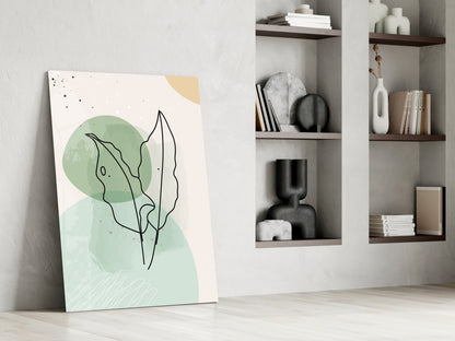 Sage Leaves Glass Wall Art