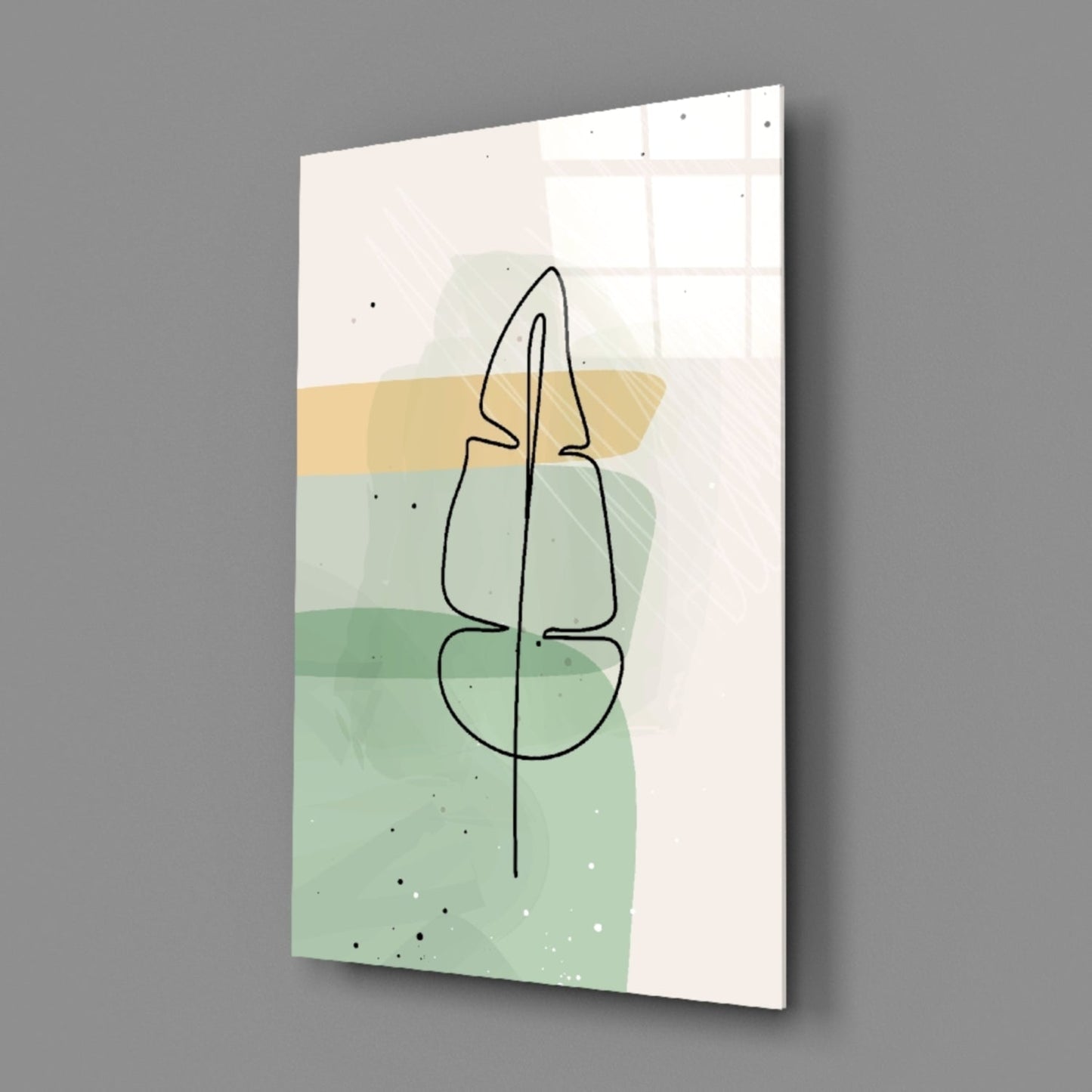Line Tropical Glass Wall Art