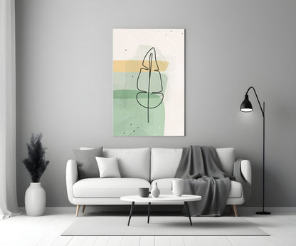 Line Tropical Glass Wall Art