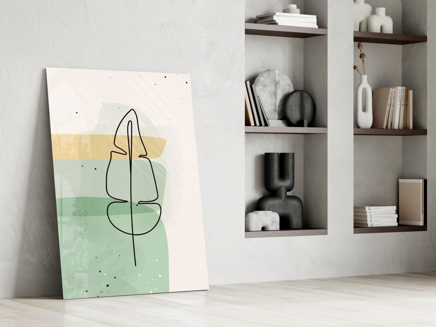 Line Tropical Glass Wall Art