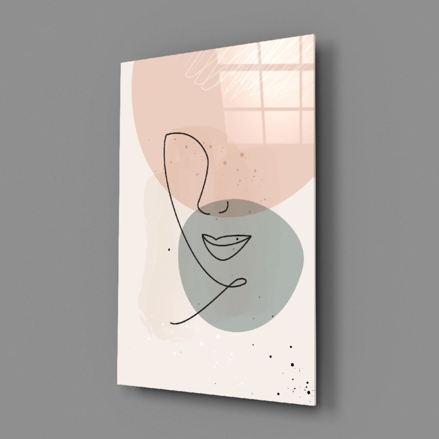 Blush Line Portrait Glass Wall Art