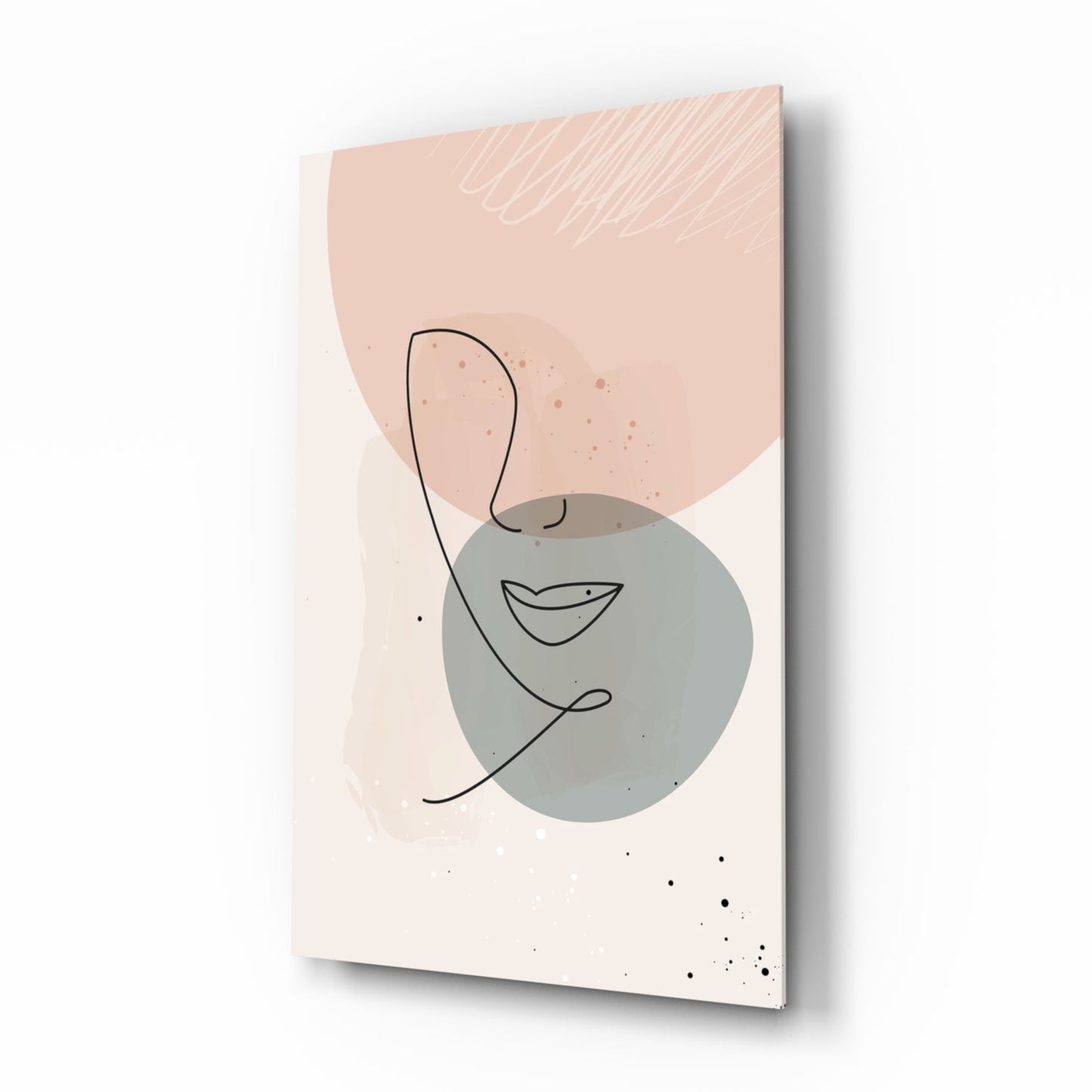 Blush Line Portrait Glass Wall Art