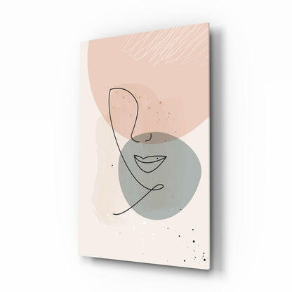 Blush Line Portrait Glass Wall Art