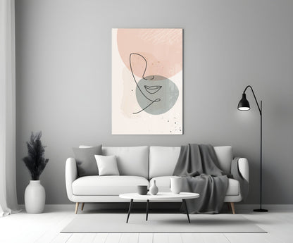 Blush Line Portrait Glass Wall Art