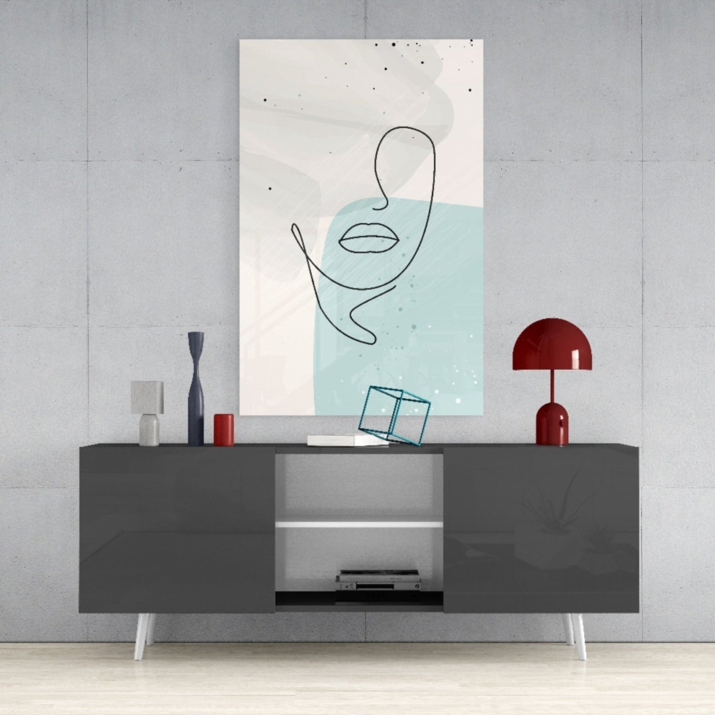 Sky Line Portrait Glass Wall Art