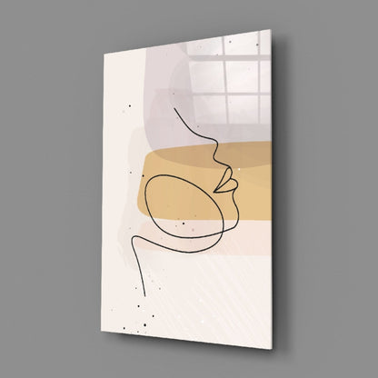 Mustard Line Portrait Glass Wall Art