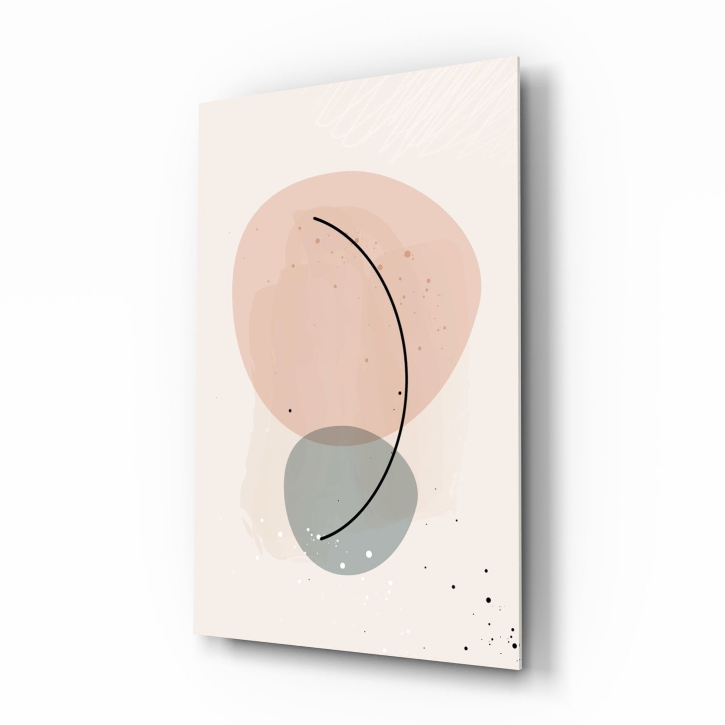Peach Arc Abstract Glass Wall Art