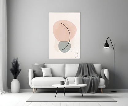 Peach Arc Abstract Glass Wall Art