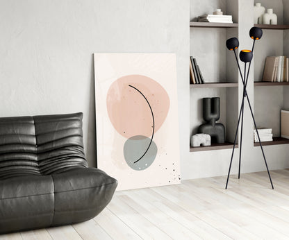 Peach Arc Abstract Glass Wall Art