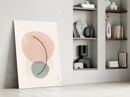 Peach Arc Abstract Glass Wall Art