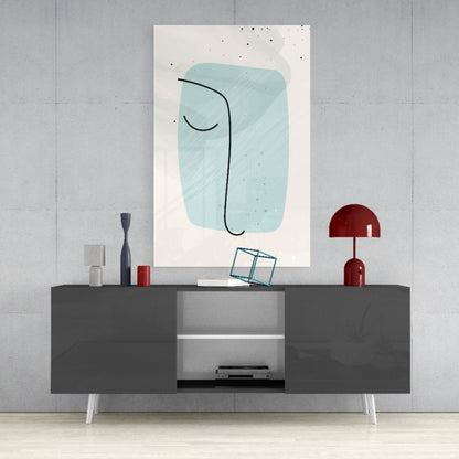 Mint Line Portrait Glass Wall Art