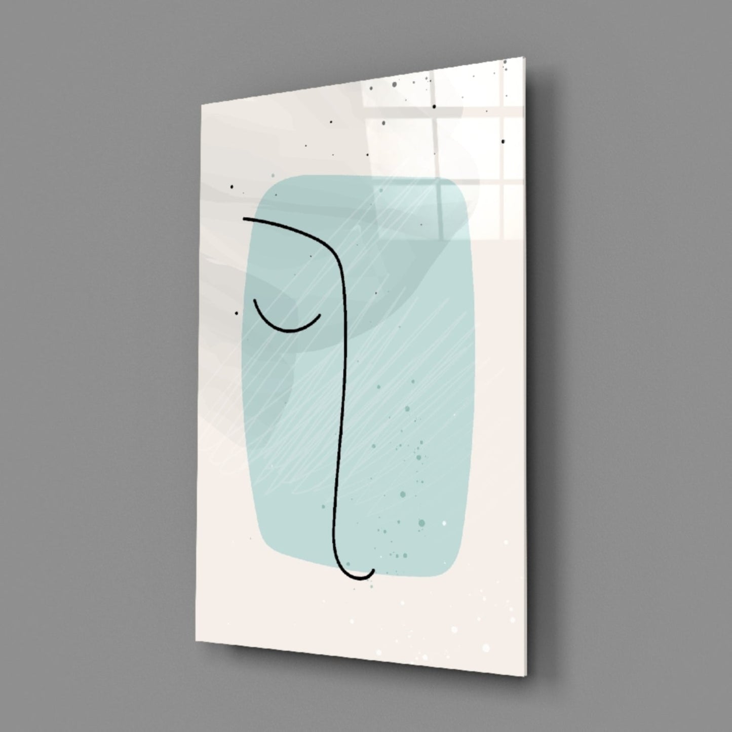 Mint Line Portrait Glass Wall Art
