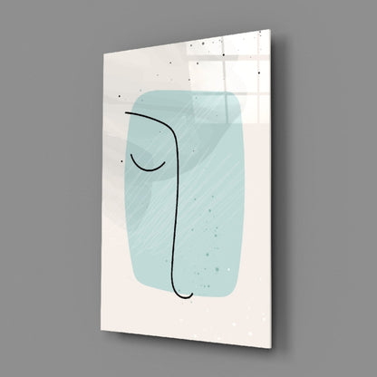 Mint Line Portrait Glass Wall Art