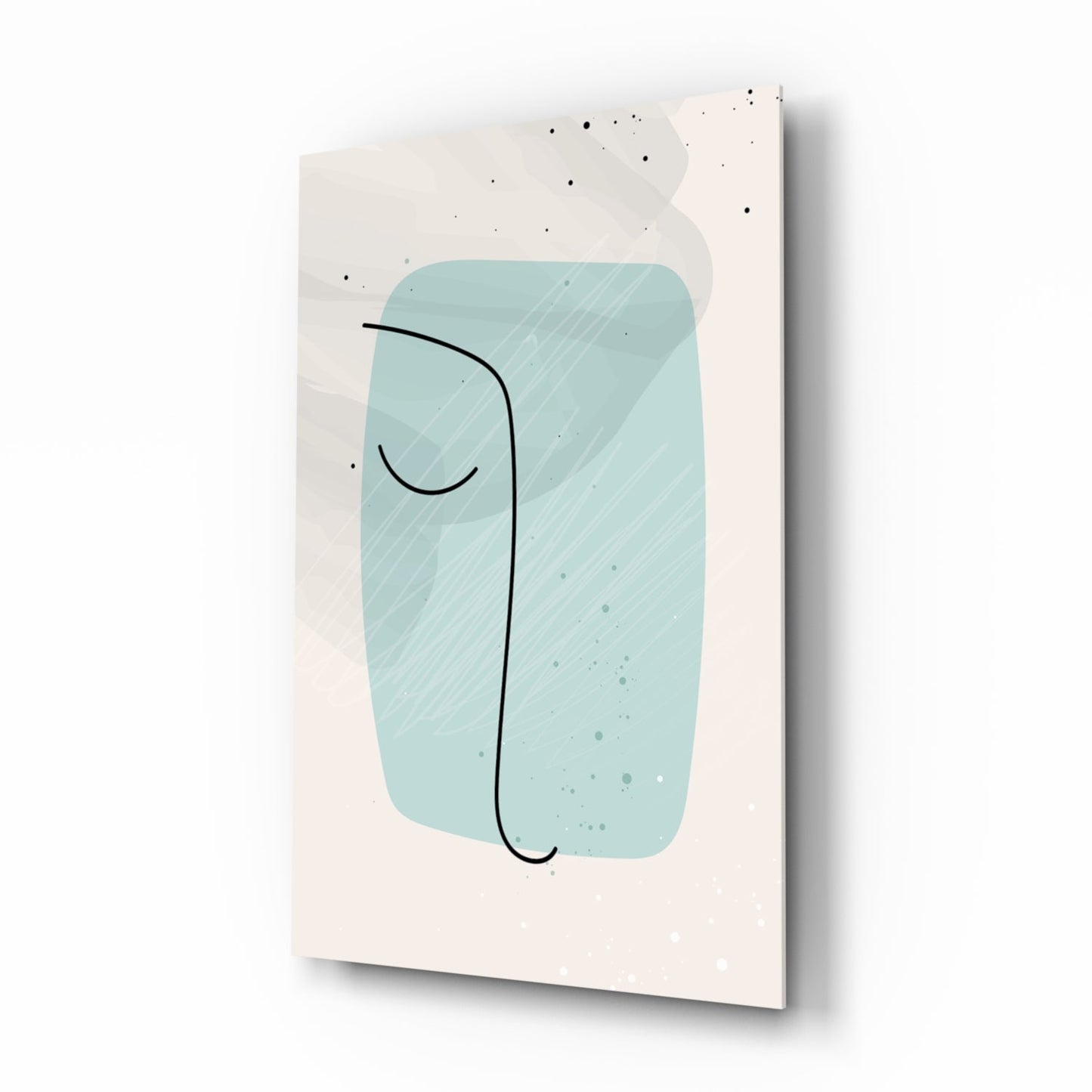 Mint Line Portrait Glass Wall Art