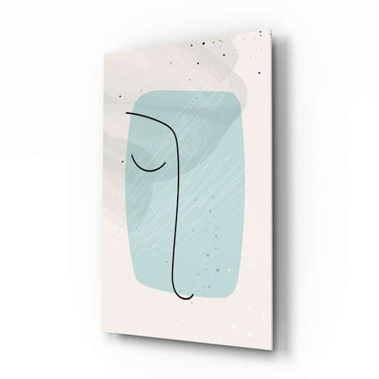 Mint Line Portrait Glass Wall Art