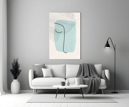Mint Line Portrait Glass Wall Art