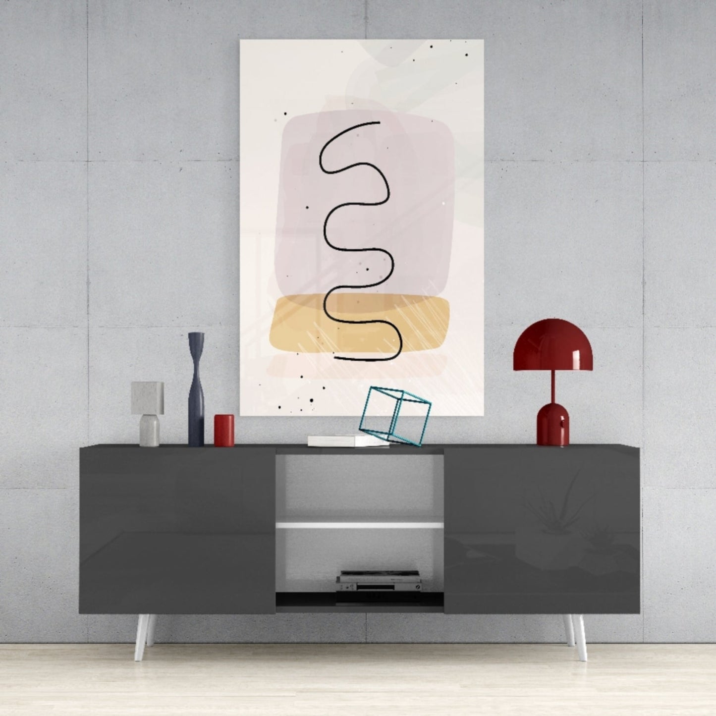 Lavender Wave Abstract Glass Wall Art