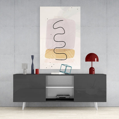 Lavender Wave Abstract Glass Wall Art