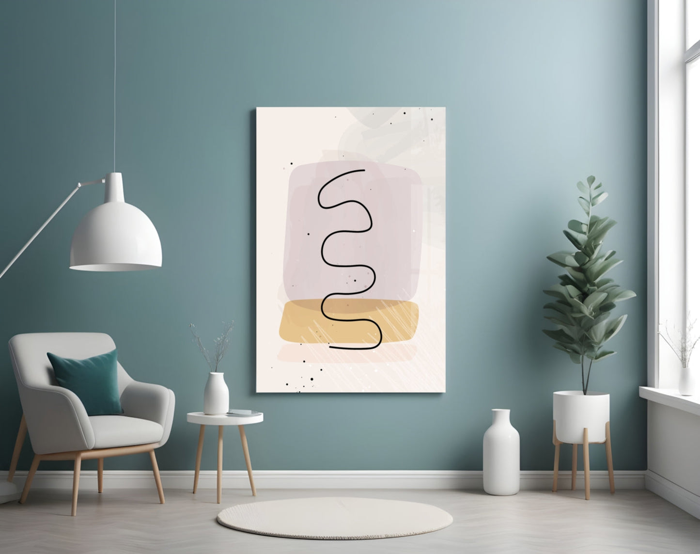 Lavender Wave Abstract Glass Wall Art