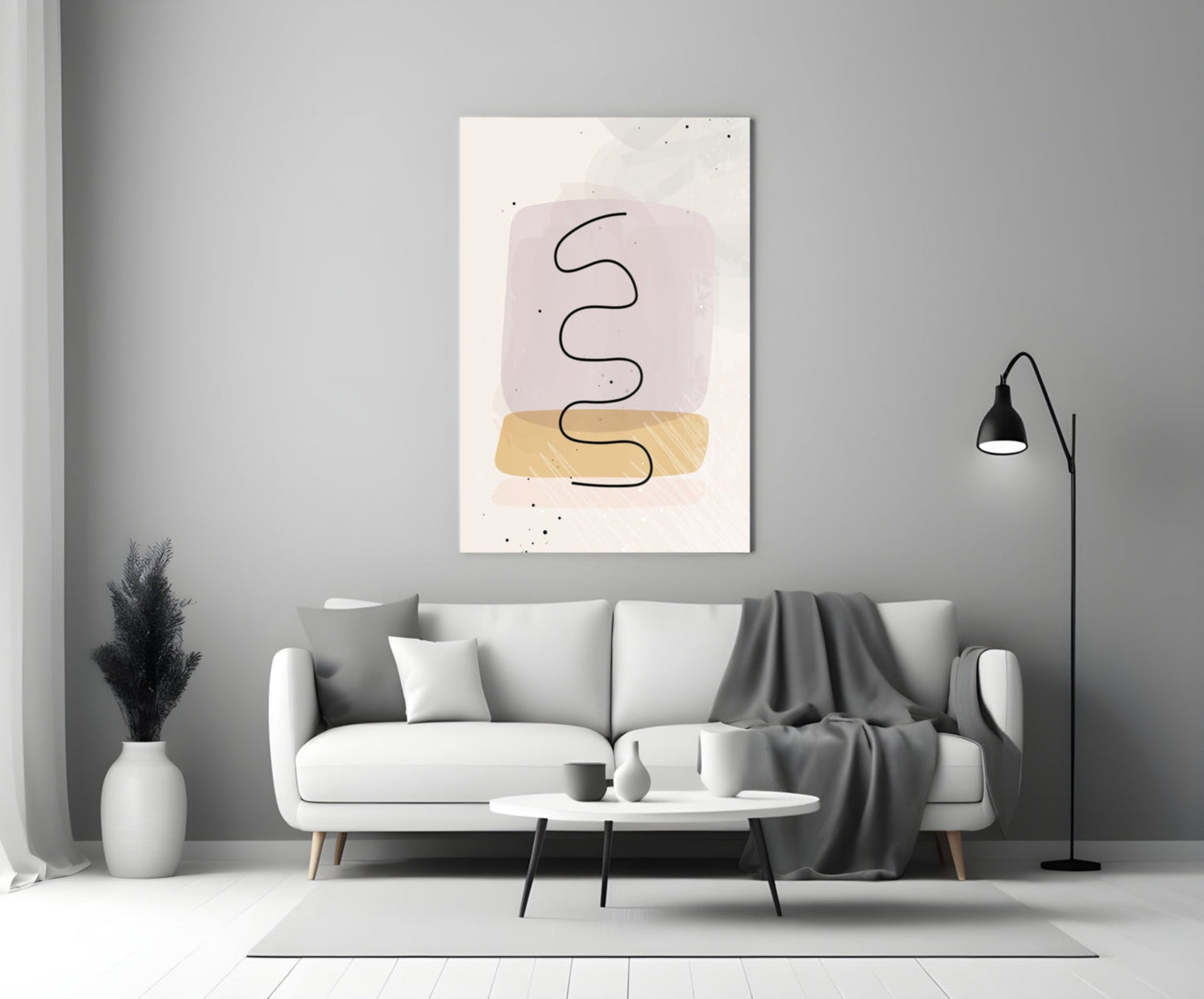 Lavender Wave Abstract Glass Wall Art