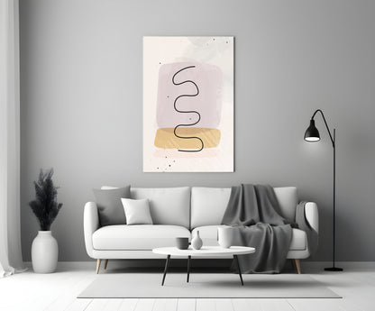 Lavender Wave Abstract Glass Wall Art