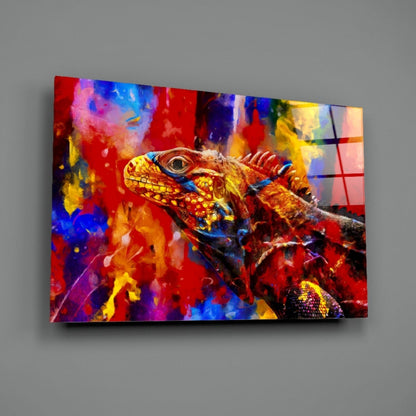 Vivid Iguana Glass Wall Art