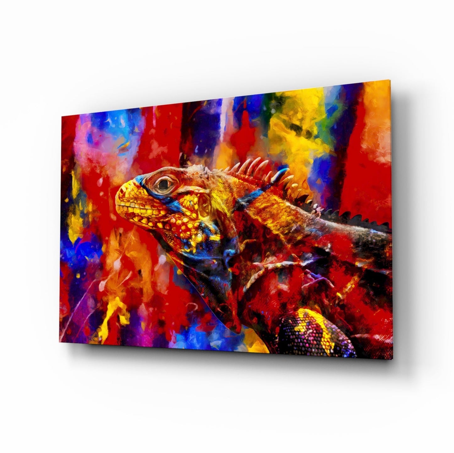 Vivid Iguana Glass Wall Art